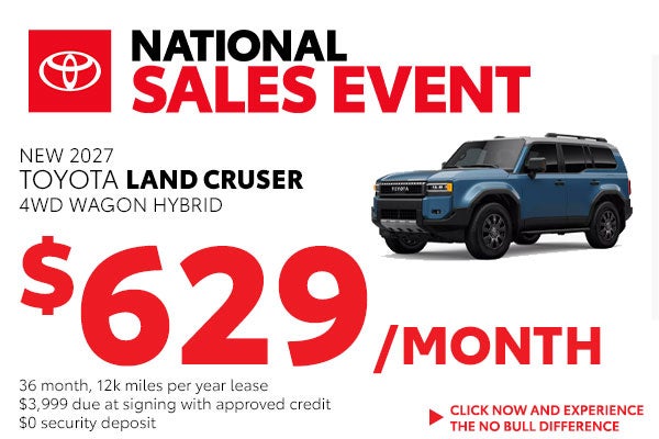 Lease a New Land Cruiser for just $629
