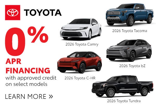Get 0% APR Financing on a New Toyota
