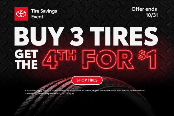 Buy 3 Tires, Get the 4th for $1